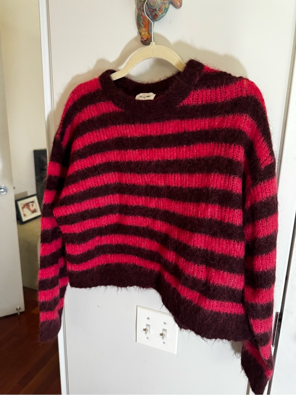 AMERICAN VINTAGE Pink & Burgundy Bymi Striped Sweater - Picture 7 of 8